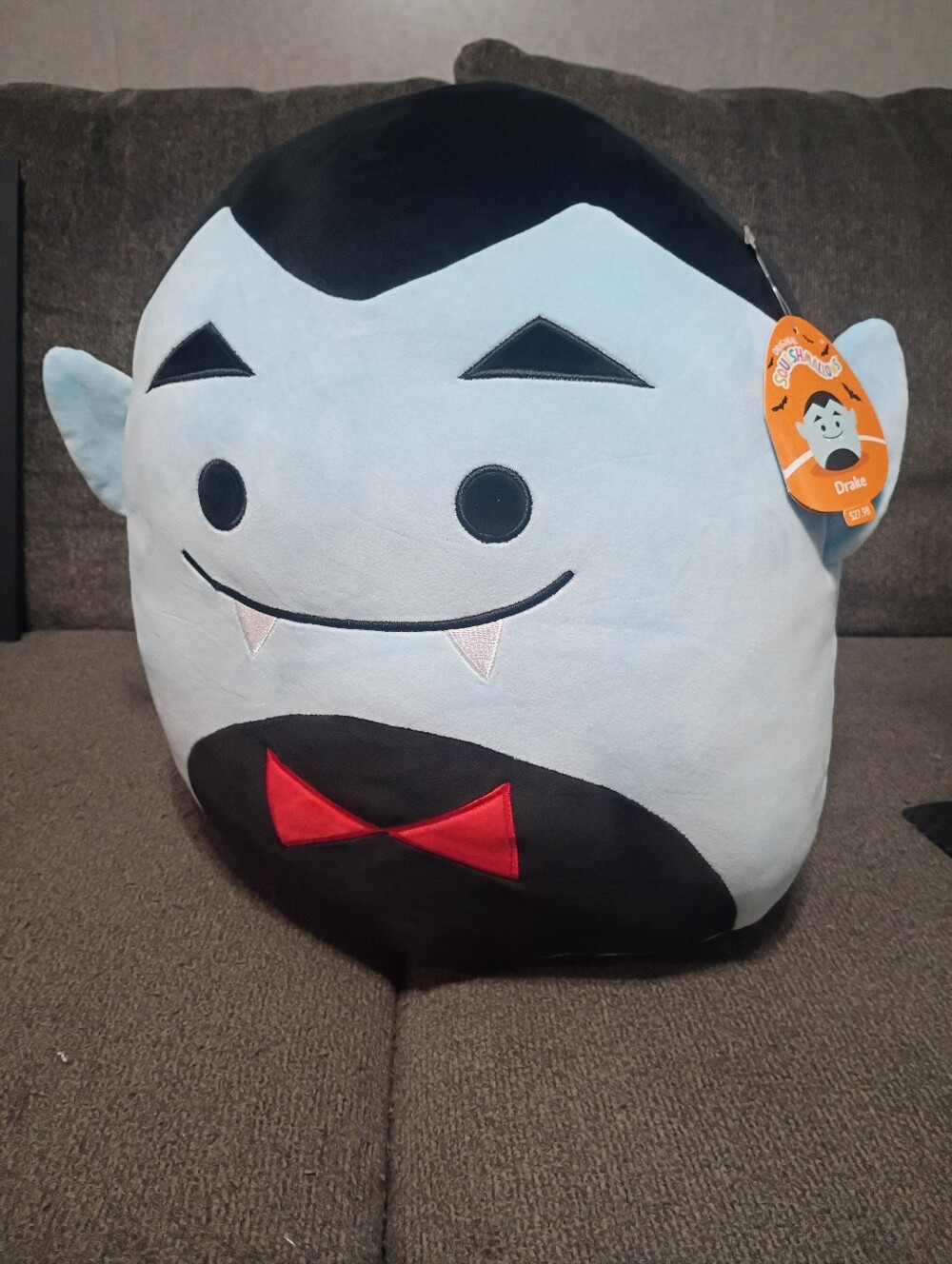 Squishmallows 15" Drake Vampire Plush - Light Blue, Black & Red